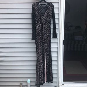 Floor length black dress